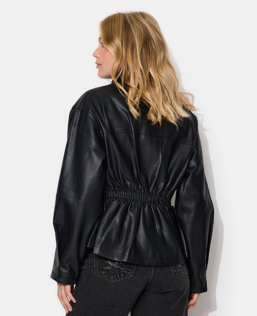 Veste en simili col montant et taille élastiquée - PIMKIE - 6