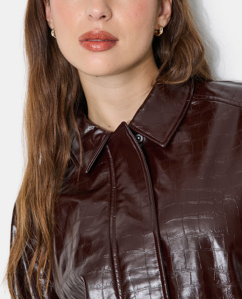 Veste boule en simili effet croco brillant - PIMKIE - 2
