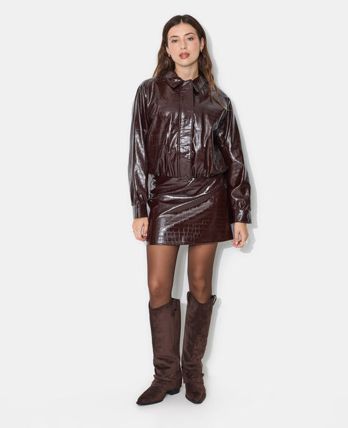 Veste boule en simili effet croco brillant - PIMKIE - 3
