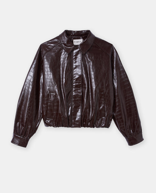 Veste boule en simili effet croco brillant - PIMKIE - 4