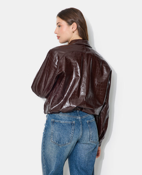 Veste boule en simili effet croco brillant - PIMKIE - 6