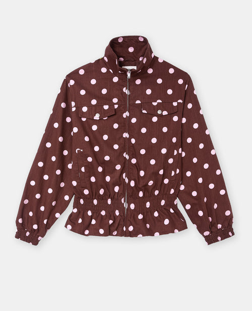 Veste en toile motif pois taille élastiquée - PIMKIE - 4