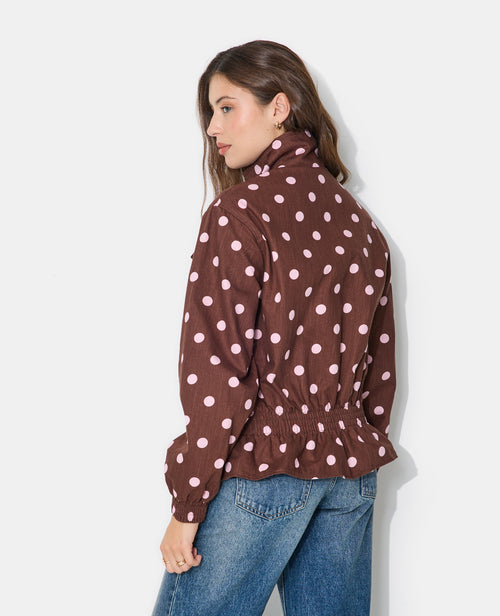 Veste en toile motif pois taille élastiquée - PIMKIE - 6