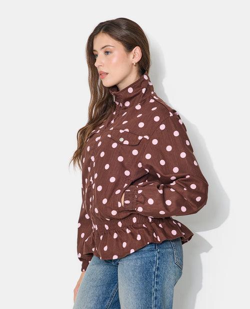 Veste en toile motif pois taille élastiquée - PIMKIE - 7