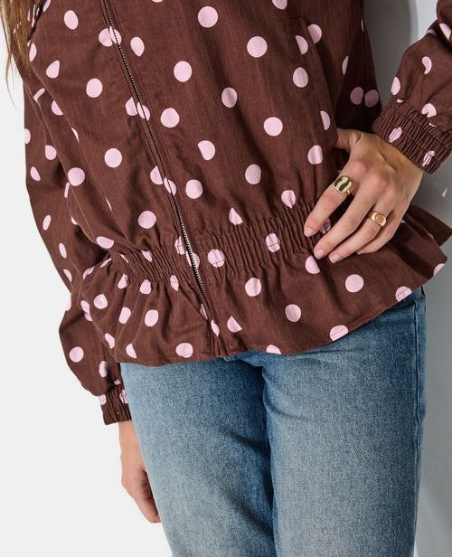 Veste en toile motif pois taille élastiquée - PIMKIE - 8