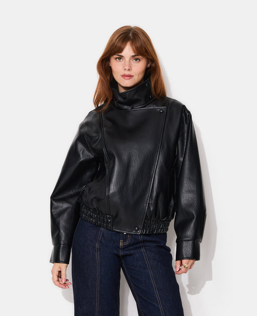 Blouson en simili avec col montant - PIMKIE - 1