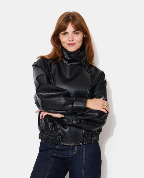 Blouson en simili avec col montant - PIMKIE - 5