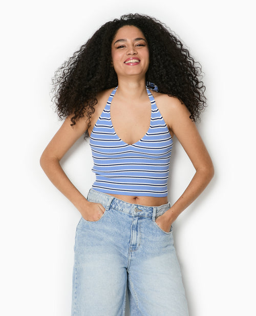 Dos-nu en maille tricot rayée - PIMKIE - 5