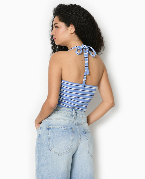 Dos-nu en maille tricot rayée - PIMKIE - 6