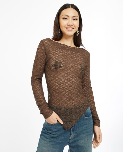 Top manches longues en dentelle - PIMKIE - 1