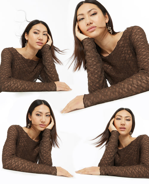 Top manches longues en dentelle - PIMKIE - 2
