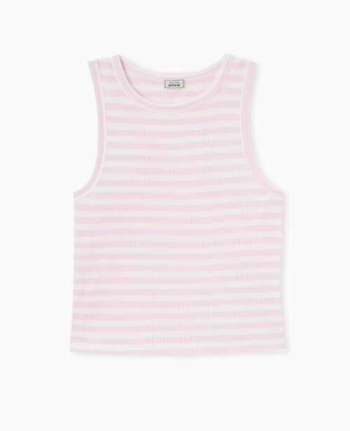 Débardeur court et rayé en maille côtelée - PIMKIE - 3