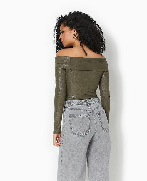 Top encolure Bardot avec paillettes - PIMKIE - 6