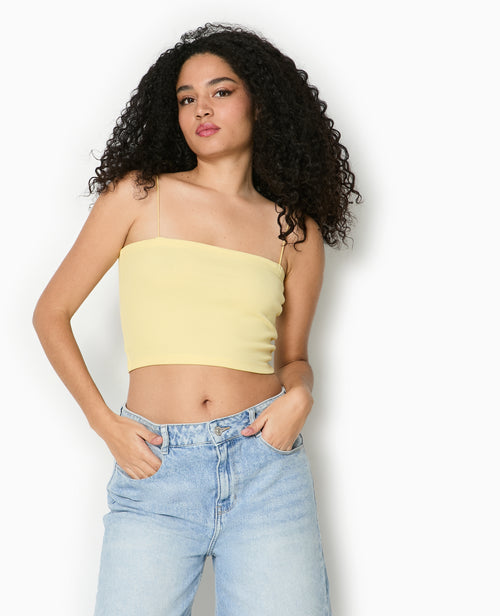 Top bandeau court avec bretelles fines - PIMKIE - 5