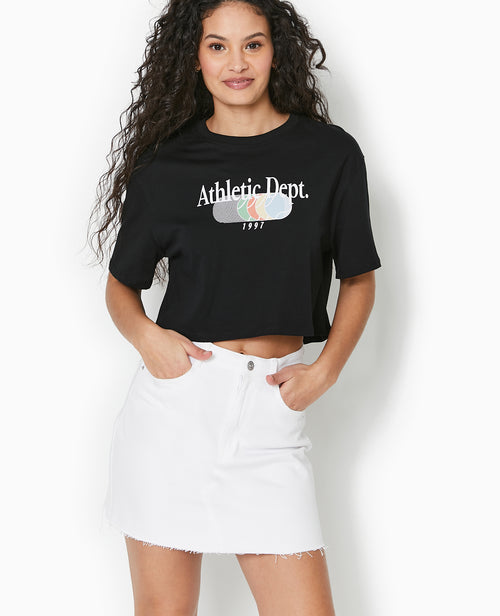 T-shirt cropped avec print devant - PIMKIE - 5