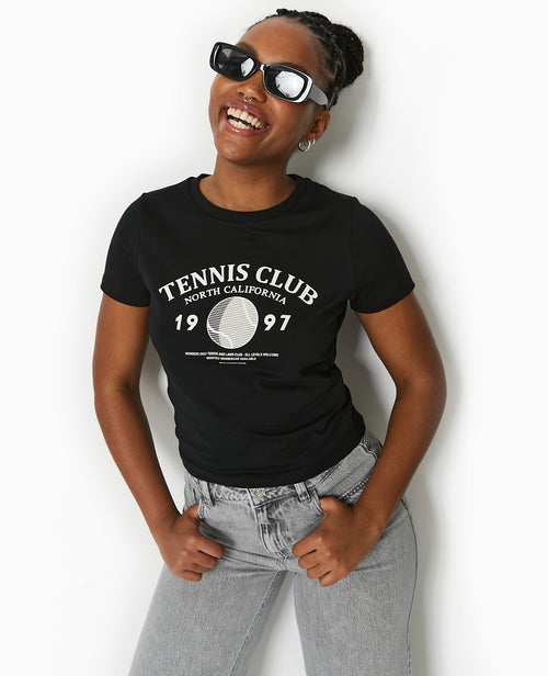T-shirt ajusté avec print devant - PIMKIE - 1