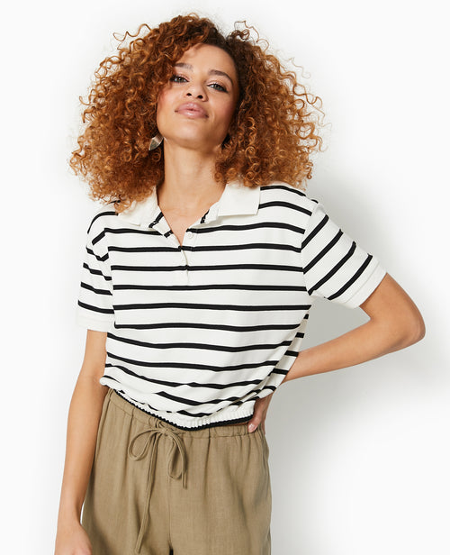 Polo rayé avec base élastiquée - PIMKIE - 1