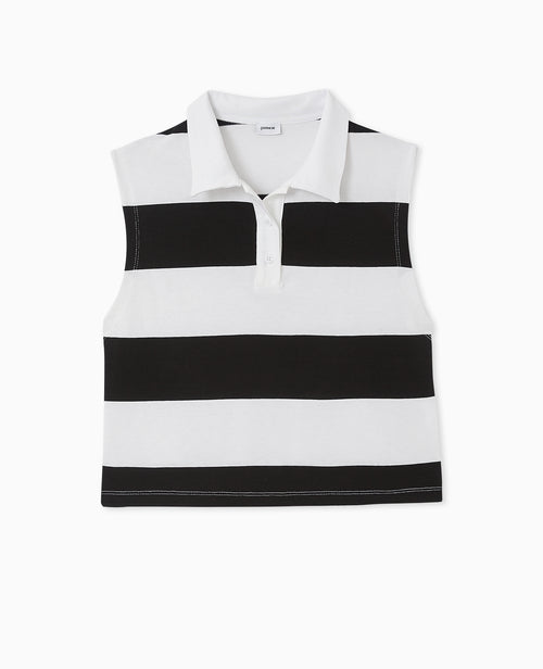 Polo court sans manches rayé - PIMKIE - 4