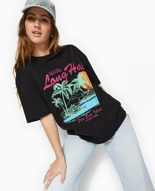 T-shirt oversize avec print devant - PIMKIE - 2