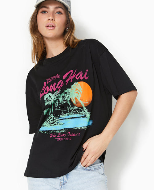 T-shirt oversize avec print devant - PIMKIE - 9