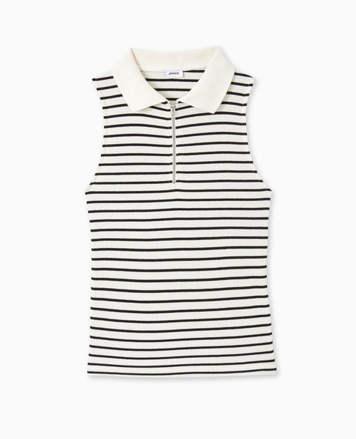Top zippé sans manches avec col polo - PIMKIE - 4