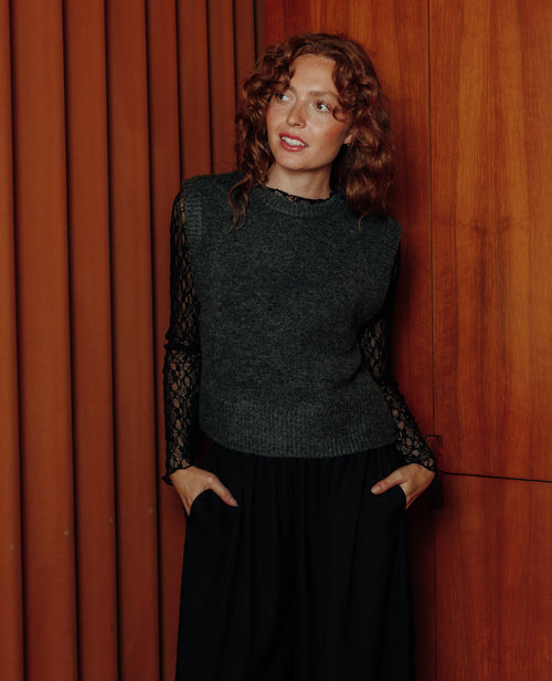 Pull sans manches avec laine - PIMKIE - 1