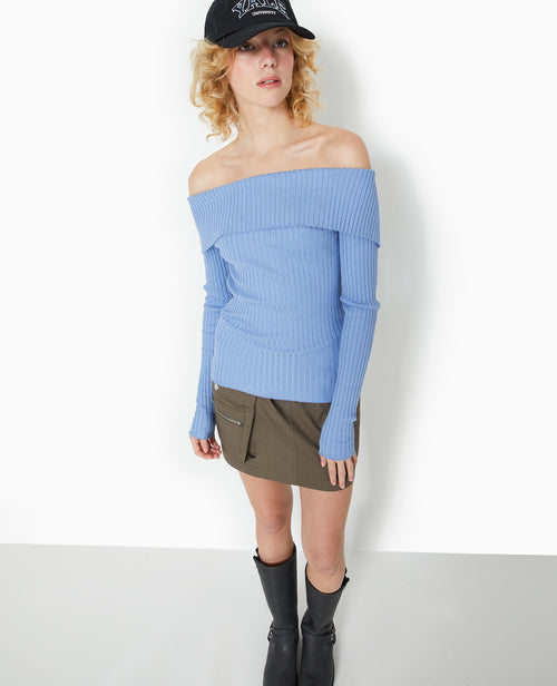 Pull maille côtelée encolure Bardot - PIMKIE - 2