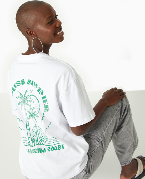 T-shirt oversize avec print devant et dos - PIMKIE - 1