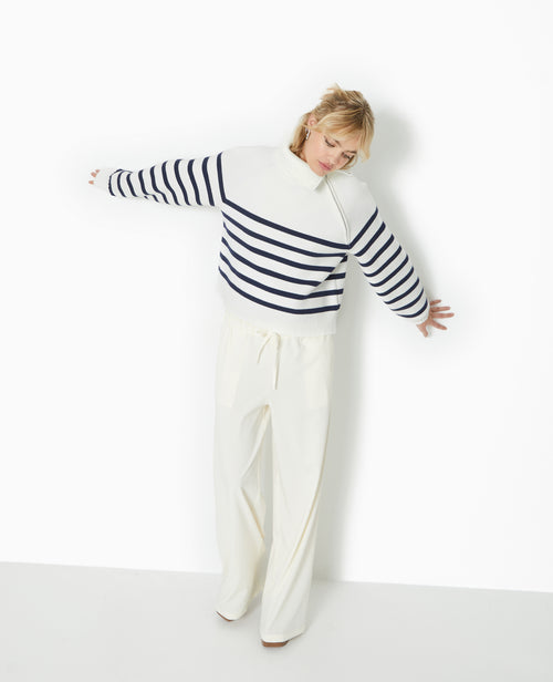 Pull rayé avec col camionneur asymétrique - PIMKIE - 5