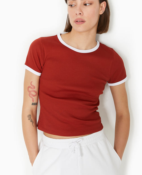 T-shirt ajusté avec bords contrastés - PIMKIE - 1