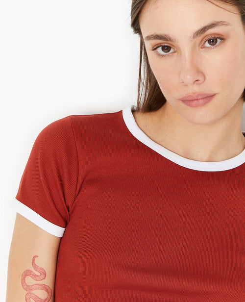 T-shirt ajusté avec bords contrastés - PIMKIE - 2