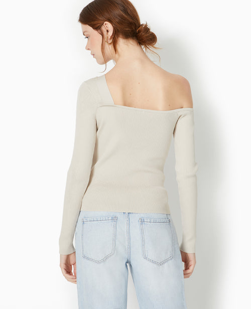 Pull asymétrique maille côtelée - PIMKIE - 6