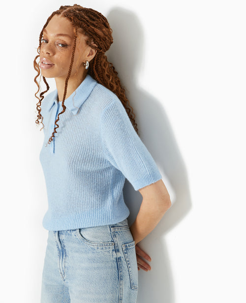 Pull col polo en maille légère - PIMKIE - 1