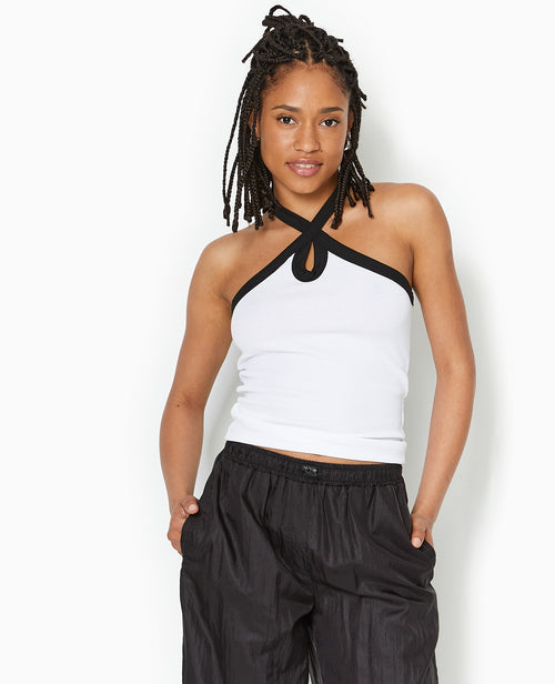 Top bicolore avec bretelles croisées - PIMKIE - 2