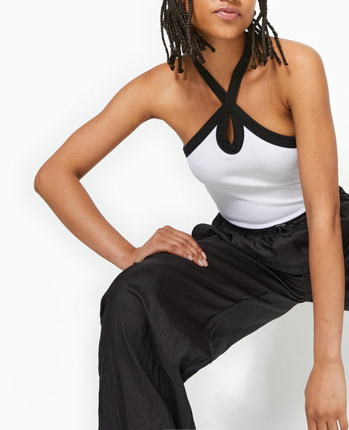 Top bicolore avec bretelles croisées - PIMKIE - 3