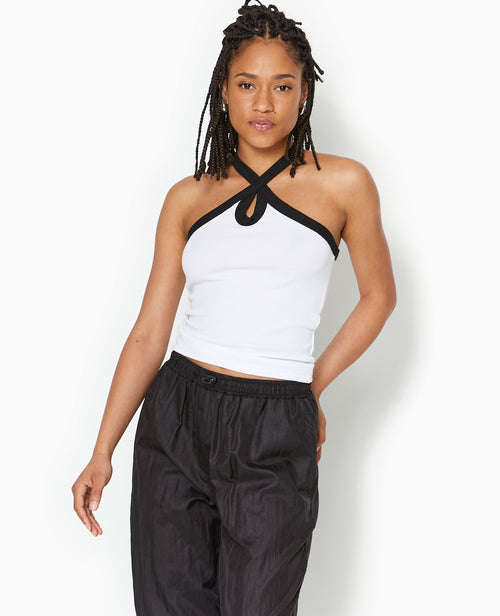 Top bicolore avec bretelles croisées - PIMKIE - 5