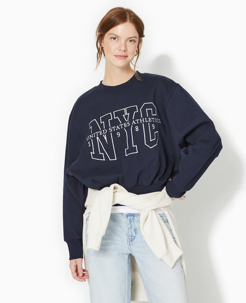 Sweat large brodé manches chauve-souris - PIMKIE - 1