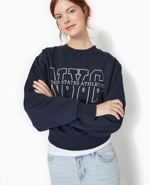 Sweat large brodé manches chauve-souris - PIMKIE - 3