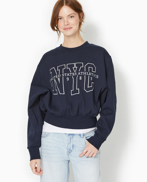 Sweat large brodé manches chauve-souris - PIMKIE - 5