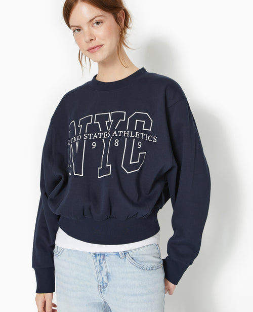 Sweat large brodé manches chauve-souris - PIMKIE - 7