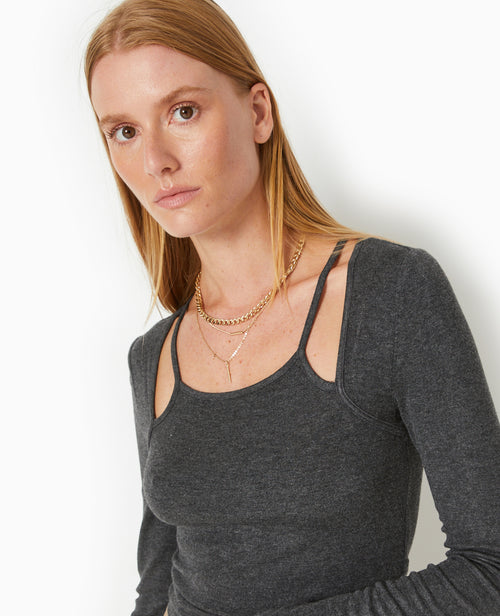 Top avec effet de superposition débardeur + gilet - PIMKIE - 3