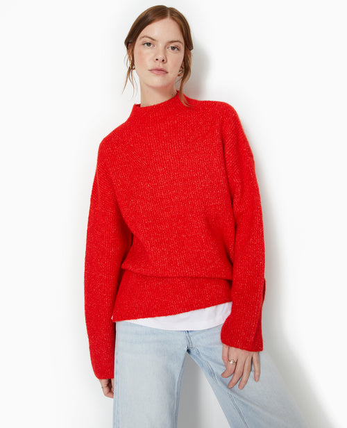 Pull col montant avec jeu de mailles - PIMKIE - 1