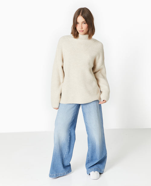 Pull col montant avec jeu de mailles - PIMKIE - 1