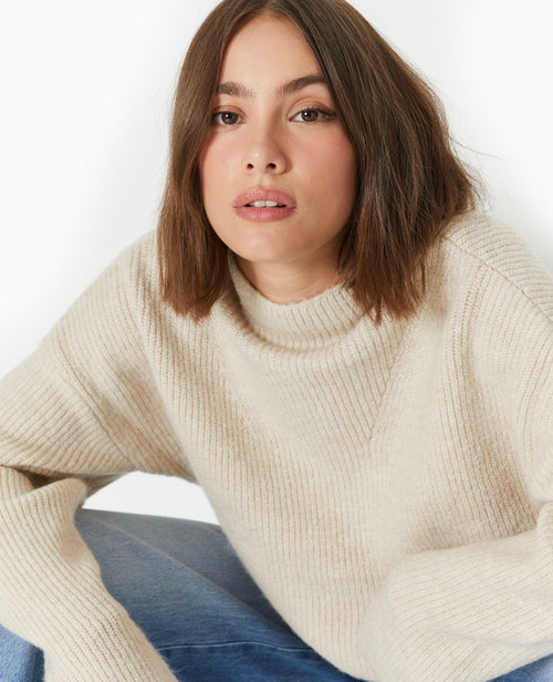 Pull col montant avec jeu de mailles - PIMKIE - 3