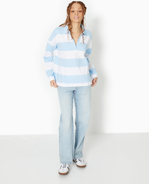 Polo rayé oversize manches longues - PIMKIE - 2