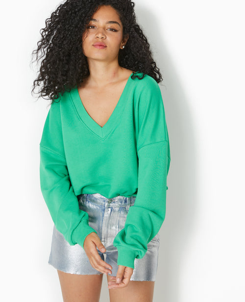 Sweat grand col V - PIMKIE - 1