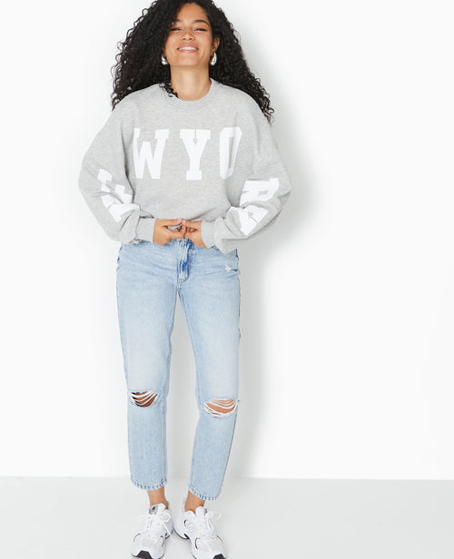 Sweat cropped base coupée avec NEW YORK - PIMKIE - 1