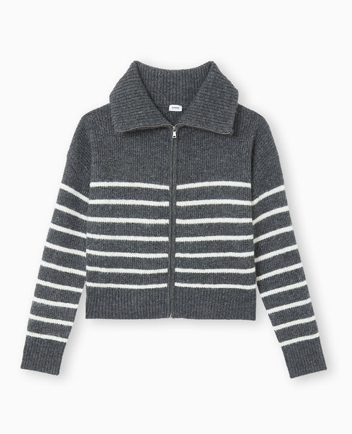 Gilet col camionneur motif rayures - PIMKIE - 4