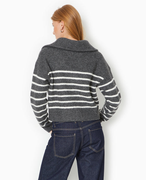 Gilet col camionneur motif rayures - PIMKIE - 6