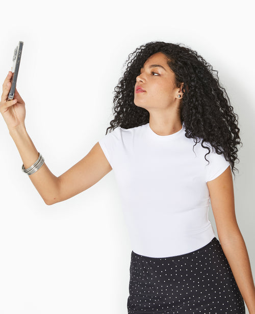 T-shirt ajusté en maille extensible - PIMKIE - 1